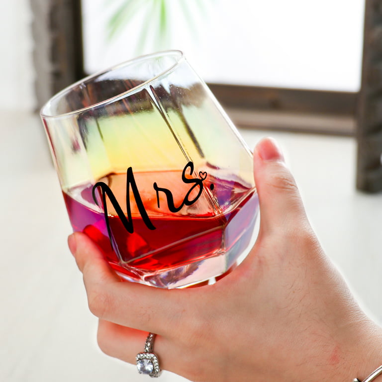  Luxury Mr Mrs Wine Glasses Set for Couple  Unique Wedding Gift  for Bride and Groom, Bridal Shower, His Hers Engagement, Anniversary,  Newlyweds : Electronics