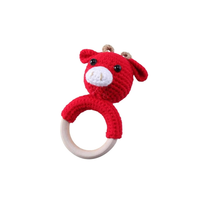 Agiferg Cartoon Knitting Handmade Crochet Knitting Rattle Ring Suzuki Ring