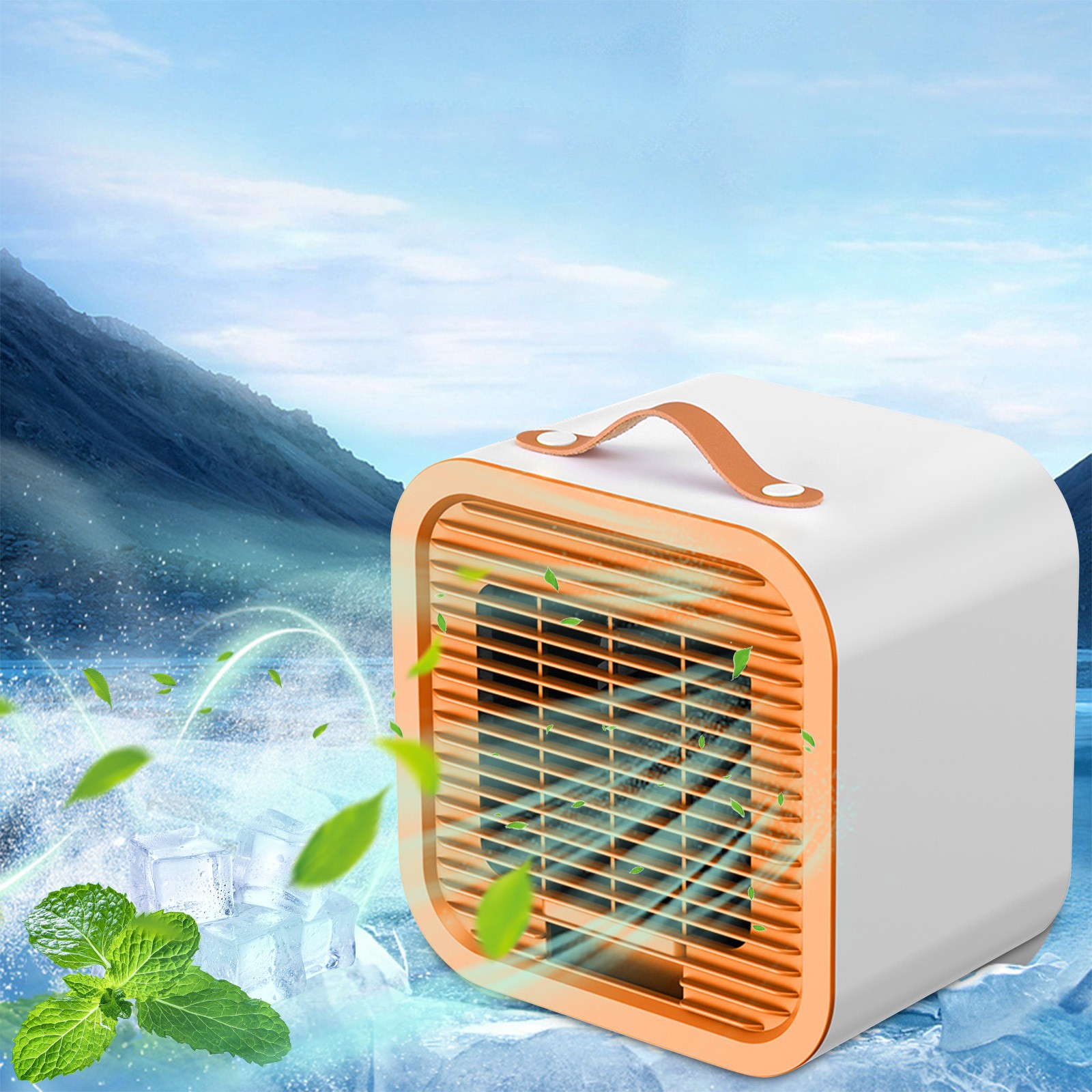 PHIGZNT Portable Air Conditioners, Air Cooler Evaporative Personal Mini AC with Remoter, 3 Wind Speed, 2-4-8H Timer, 3 Modes, Colorful Night Light, Portable AC for Room, Car, Bedroom