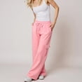 thumbnail image 2 of Gibobby High Waisted Sweatpants Wide Leg Elastic Waist Drawstring with Pockets Sweatpants for Women Fleece Lined High Waist Yoga Pants for Winter(Light Pink,L), 2 of 9