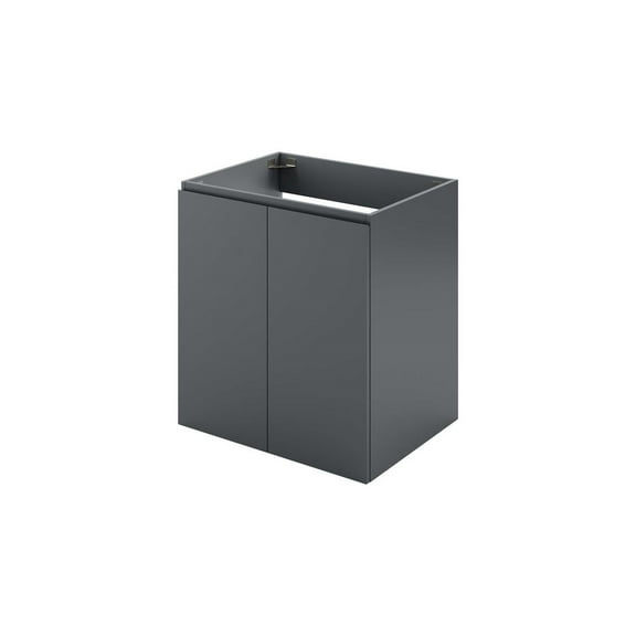 Wall Mount Vanity Cabinet (Sink not included), Grey Gray, Melamine Wood , Hotel Bedroom Bathroom, Modern Contemporary HB33813