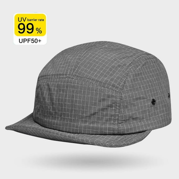 SYMOID Breathable Sun Hat Women and Men Gray, UPF50+ UV Protection 5-Panel Cap 100% Polyester with Structured Visor for Outdoor Daily,Size Free Size