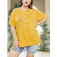 thumbnail image 5 of XCHQRTI Leopard Be Kind Shirt for Women Plus Size Graphic Tees Short Sleeve Tops, 5 of 7