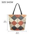 thumbnail image 5 of FORMRS Womens Canvas Tote Bag with Zipper Inner Pocket Shoulder Handbag, Checkered Pattern, 5 of 7