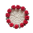 thumbnail image 2 of QianGlow DIY Crochet Coaster Kit, Vintage Rose Flower Bouquet Blanket Material Pack for Handmade Coasters, Complete Craft Supplies for Home Decor and Gift Making,A, 2 of 5