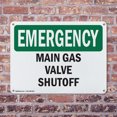 thumbnail image 4 of (2 Pack) Main Gas Valve Shutoff OSHA Emergency Sign 24 Inch X 18 Inch Indoor / Outdoor Rust-Free Aluminum Metal Signs for Workplace, Workshop, and Construction Site, Made in the USA, 4 of 8