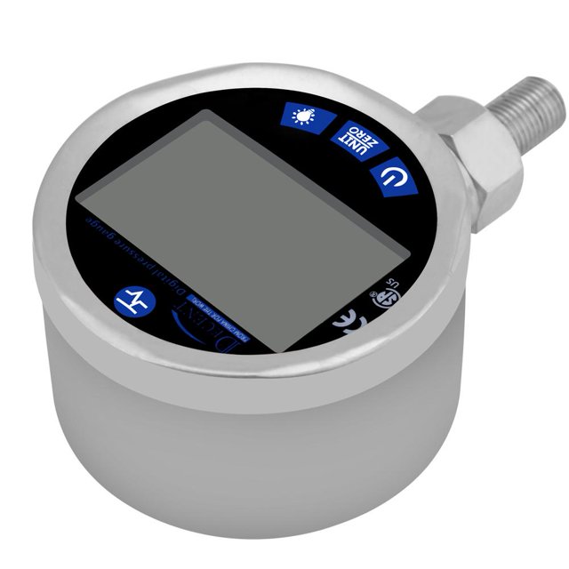 Calibrador de presión hidráulico digital, medidor de presión digital Bewinner 0-400BAR / 0-40Mpa / 0-10000PSI, 304 Cola de manómetro de acero inoxidable, pantalla LCD Amonsee No