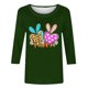 thumbnail image 3 of Camisetas Casuales de las Mujeres Impresas 3/4 Manga Cuello Redondo Blusa, Moda Ligera Superior para el Hogar Y el Uso Diario, Cómoda Imitación de la Tela Del Estante, 3 of 6