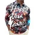 thumbnail image 2 of LEBONYARD Mens Shirts Long Sleeve,Mens Clothing Deals,Men's Printed Half Zipper Long Sleeved Lapel T-shirt Top Multicolor M, 2 of 5