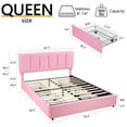 thumbnail image 2 of VECELO Queen Size Bed Frame with 4 Storage Drawers, Upholstered Platform Bed Frame with Adjustable Headboard, Wood Slat Support/Easy Assembly, Pink, 2 of 10