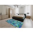 thumbnail image 5 of Ahgly Company Machine Washable Indoor Rectangle Transitional Blue Jay Blue Area Rugs, 2' x 5', 5 of 7