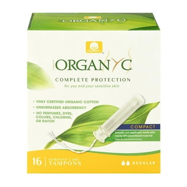 Organyc Regular Cotton Tampons with Applicator, 16 Ea, 2 Pack