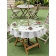 thumbnail image 3 of Outdoor Tablecloth with Umbrella Hole and Zipper, Sage Green Gradient Round Table Cloth 60 Inch Waterproof Tablecloth, Abstract Polka Dots Vintage Modern Art Picnic Table Cover for Patio Camping, 3 of 7