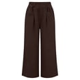 thumbnail image 3 of GUACER Wide Leg Pants for Women Elastic Waist Pleated Textured Trousers with Pockets Casual Loose Fit Pants, 3 of 7