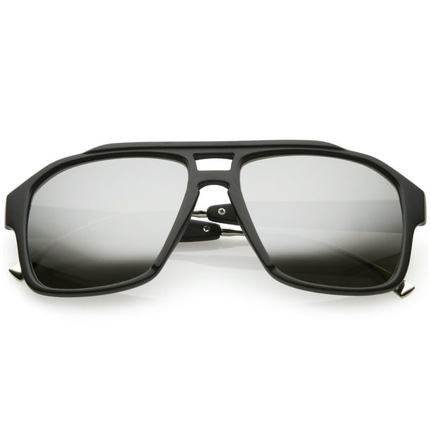 sunglass.la Sporty Aviator Sunglasses Flat Top Keyhole Nose Bridge