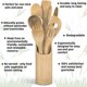 thumbnail image 3 of Ounissouiy Utensilios de cocina Juego de utensilios de cocina de bambú con soporte Mostrada Ounissouiy HA022379-00, 3 of 5