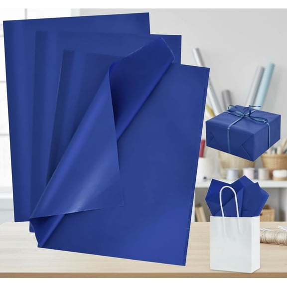 100 Sheets Royal Blue Tissue Paper Bulk, Wrapping Tissue Paper for Gift Bags, 14 x 20 Inch Gift Wrap for Birthday Wedding Graduation DIY Crafts Holiday Flowers