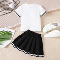 thumbnail image 5 of Gerichy Girls Summer Outfits, Toddler Girls Short Sleeve Ruffle Solid Casual T Shirt Tops Denim Shorts Jeans 2PCS Outfits, 5 of 9