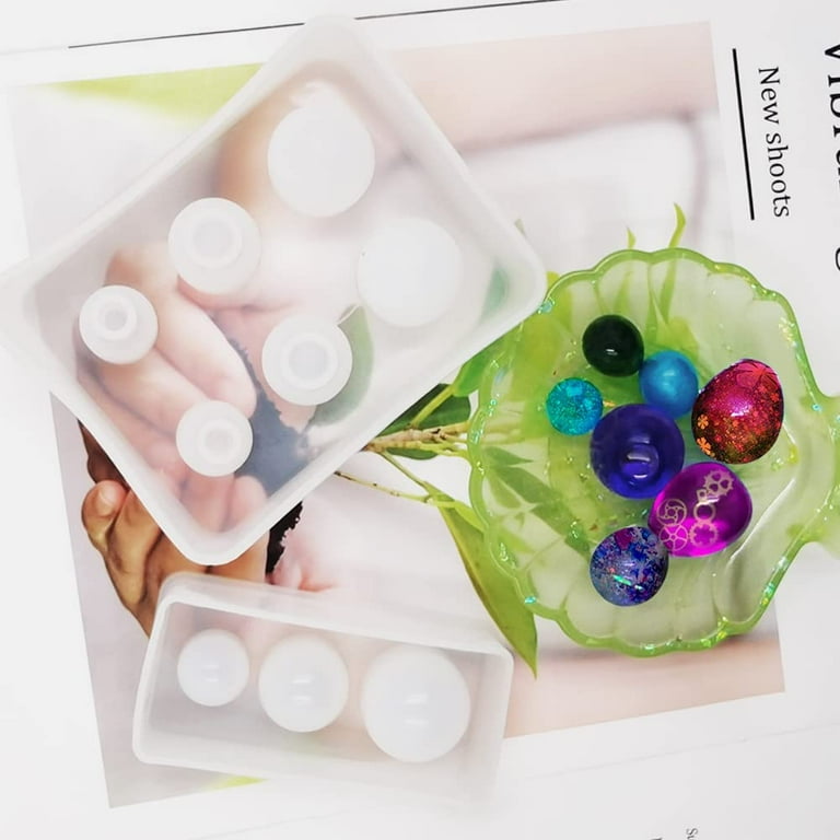 5-Piece Sphere Resin Silicone Molds - 20mm Round Ball For Jewelry, Soap, Candles, DIY Crafts