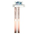 thumbnail image 3 of Clara Pucci 14K Rose/White Gold Round Cut 1Ct Synthetic Blue Moissanite Engagement Ring + Matching Band - Luxury Box Included, 3 of 7