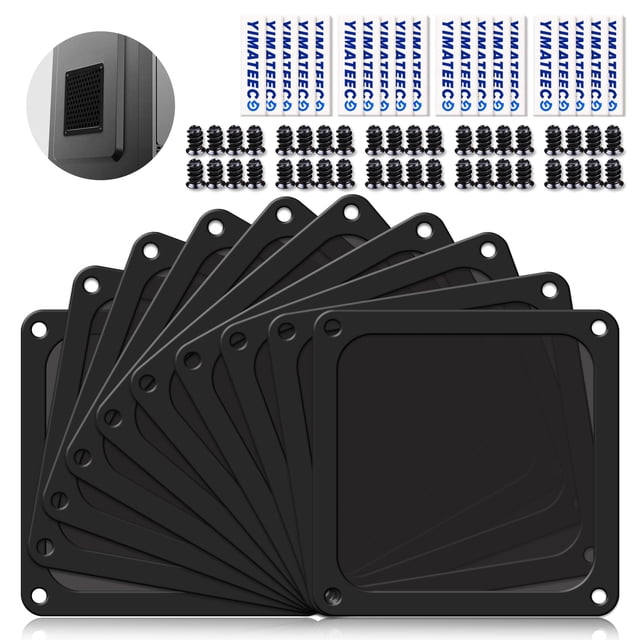 Filtro de polvo para PC, 120 mm, YIMATEECO, nailon 80, malla, negro (10 unidades)