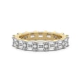 thumbnail image 2 of Round & Emerald Shape Lab Grown Diamond Sol Milgrain Eternity Ring For Women | 6 Carat IGI Certified 14K Yellow Gold | FG-VS Quality Friendly Diamonds Eternity Ring Size 5, 2 of 4