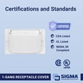 thumbnail image 3 of Placa de pared Sigma 14249WH, cubierta GFCI para exteriores, resistente a la intemperie, 3 of 6