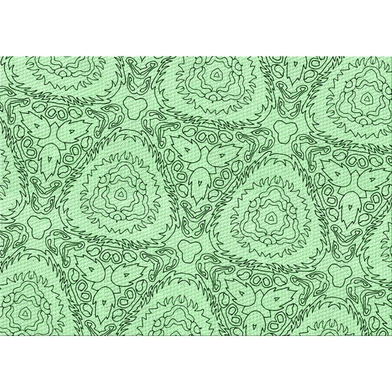Ahgly Company Indoor Rectangle Patterned Mint Green Area Rugs, 7' x 10'