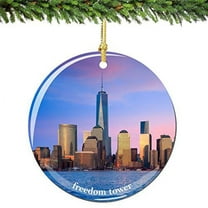 City-Souvenirs Freedom Tower Christmas Ornament, Porcelain 2.75 Inch Freedom Tower Christmas Ornaments
