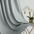 thumbnail image 6 of Exultantex Pompom Gray Blackout Curtains 84 Inches Long Energy Efficient Room Darkening Drapes for Living Room Bedroom,2 Panels, Rod Pocket, 6 of 6