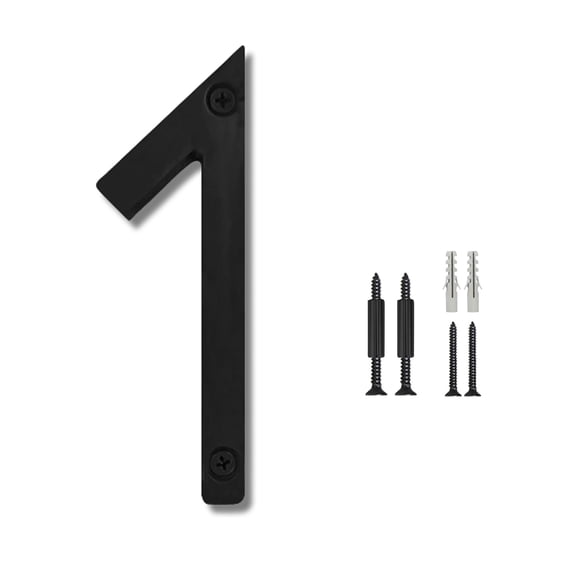 Número de casa NACH 6" de aluminio negro flotante