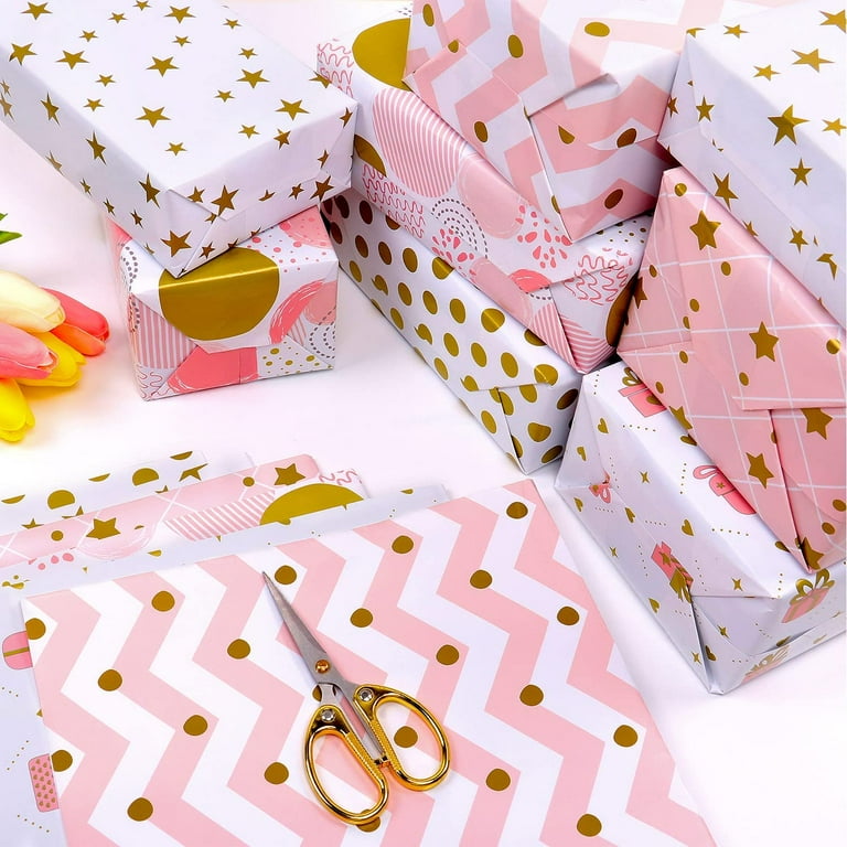 Pink and gold wrapping paper deals