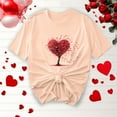 thumbnail image 2 of BiZtdJrK Women's Casual T Shirts Love Heart Graphic Valentines Day Tee Tops Crew Neck Short Sleeve Valentine Tees Beige S, 2 of 6