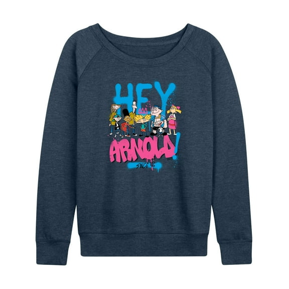 Hey Arnold! - Arnold Spray Paint 96 - Women's Lightweight French Terry Long Sleeve Shirt
