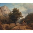 thumbnail image 2 of Thomas Baker 24x20 Black Ornate Framed Double Matted Museum Art Print Titled: High Tor, Matlock, Derbyshire (1840), 2 of 5