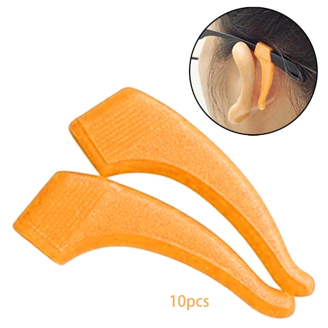 Eyeglass Ear Hook,Anti Slip Eyeglass Ear Hook Eyewear Accessories,Eye glassess Temple Tip Holder Eyewear Retainers,Comfortable Fashion Silicone Eyeglassess Grip,Silicone glasses Ear Grips Orange Macarena Gancho para la oreja para anteojos