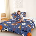 thumbnail image 4 of Erosebridal Ice Hockey Stick Queen Comforter Set,Boys Ball Games Rugby Sport Bedding Comforter Set For Kids Teens,Reversible 3 Pieces, 4 of 7