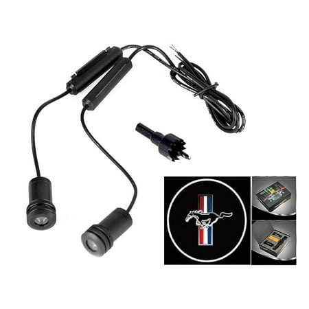 - 2x Mustang Logo 5W Car Door Ghost Laser Projector LED Light 4th Generation