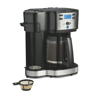 Modern Coffee Maker With Cup At Kitchen With Cozy Interior Stock