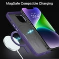 thumbnail image 5 of for iPhone 14  Case, iPhone 13 Case with Invisible Stand [Compatible with Magsafe], Full Body Protective Cover Slim Shockproof Phone Case for Apple iPhone 14/13 6.1", Purple, 5 of 16