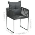 thumbnail image 4 of vidaXL Outdoor Chairs 6 pcs with Pillows Poly Rattan Black, 4 of 4