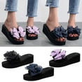 thumbnail image 5 of CQONEPT Summer Flat Slide Sandals For Womens Butterfly Platform Low Heel Comfy Nonslip Casual Beach Sandals Size 5 Purple, 5 of 5