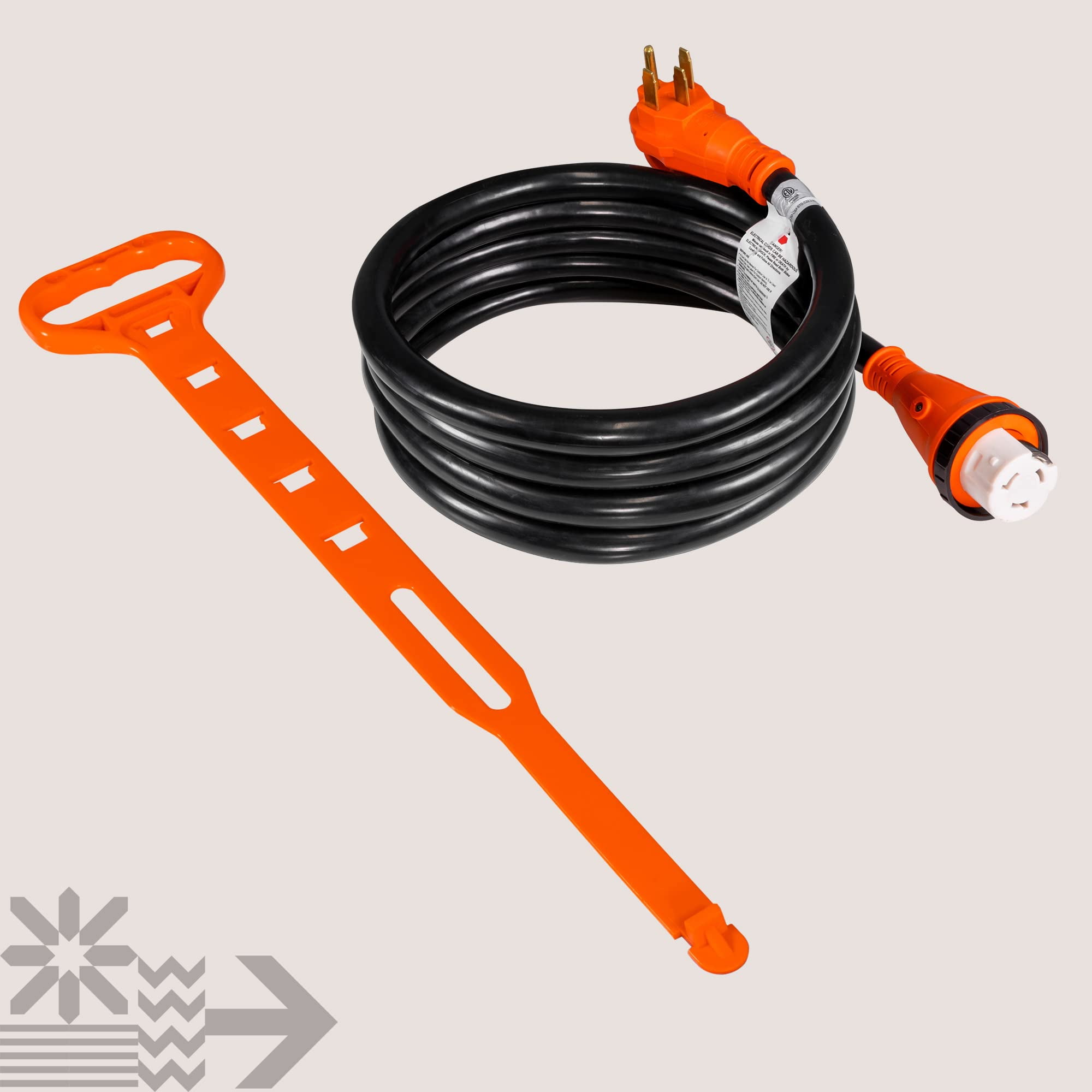 パワー Gerguirry 50 Amp RV Extension Power Cord, 25 Feet Lockable