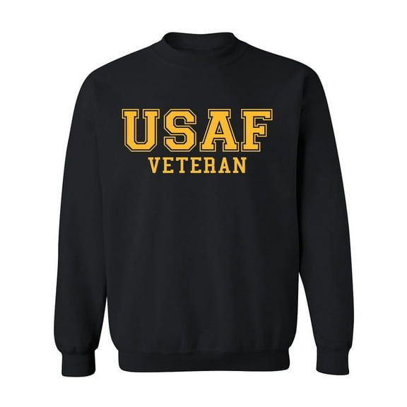 USAF Veteran Gold logo Military Style Physical Training Crewneck Sweatshirt