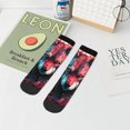 thumbnail image 7 of Fuzoiu Red Flame Wolf Head Print Adult Socks, Crew Moisture-wicking Socks, Unisex Cushion Crew Socks,Casual Sports Ankle Socks, 7 of 7