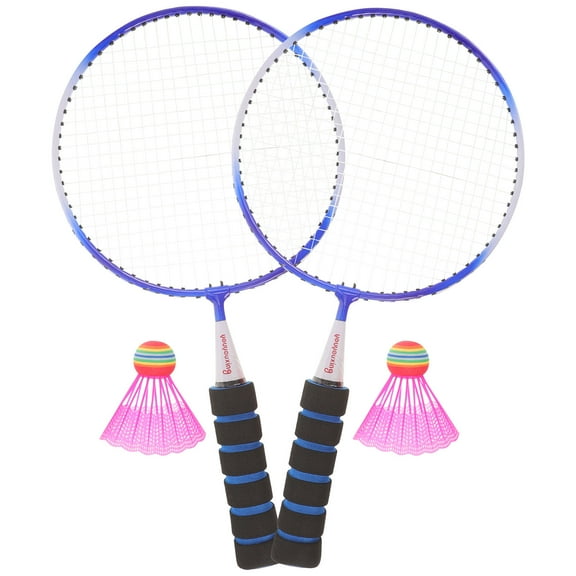 HEMOTON 1 Set Portable Badminton Racket for Kids Sports Use Durable Nylon and Iron Alloy Blue Lightweight