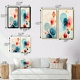 thumbnail image 4 of Designart "Blossoming Energy Retro Minimal Flower III" Abstract Painting Framed Wall Art Set Of 2 - Modern Blue Framed Canvas Set For Living Room Decor, 4 of 6