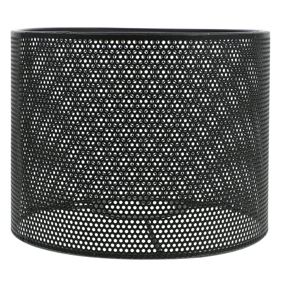 Oraceous E27 Metal Drum Lamp Shade, Hollow- out Shadow Light Shade Cover Clip On Bulb Chandelier Lampshade Replacement For E14 Floor Table Wall Lamp Black