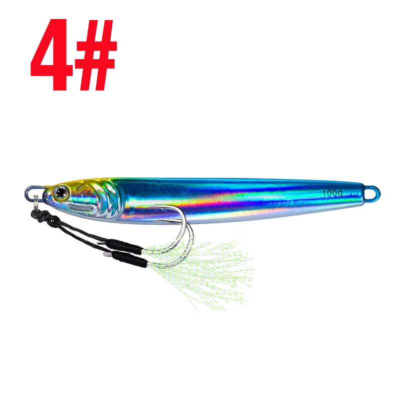 7PCS Slow Fall Pitch Lead Metal Flat Jigging Fishing Lure Long Casting Deep Sea