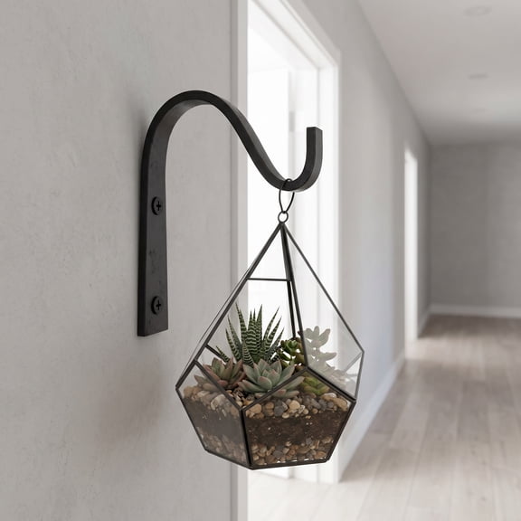 YOSADIER Set of 6 Heavy-Duty Metal Wall Hooks for Hanging Plants, Bird Feeders, Lanterns - Outdoor Hardware